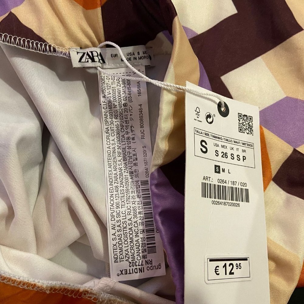 Zara Women's Geometric Print Bike Shorts - Size Small - NWT - Picture 4 of 4